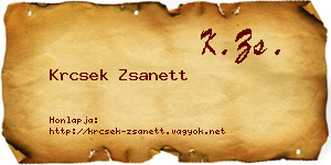 Krcsek Zsanett névjegykártya